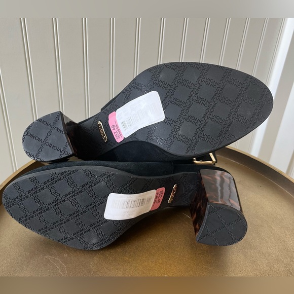 VIONIC LACEY TORTOISE HEEL BLACK SUEDE SLINGBACKS | SIZE 7 | EUC - Picture 8 of 10